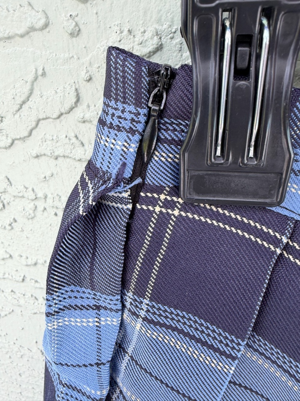 Urban CoCo Blue Plaid Pleated Mini Skirt - Picture 6 of 7
